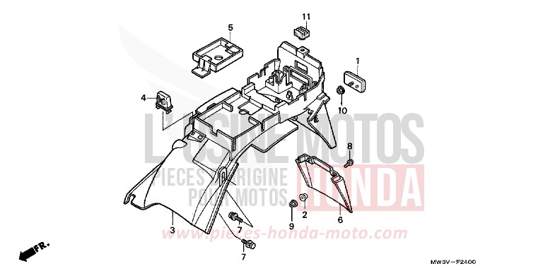 REAR FENDER for CB Seven Fifty BLACK (NH1) from 2001